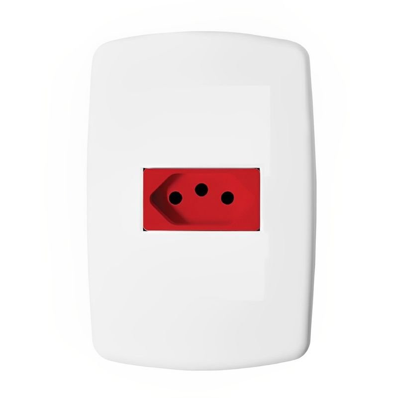 Tomada Universal 2P+T 20A Vermelha com Placa - DC-8100/48 - DICOMPEL