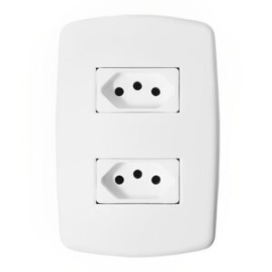 2 Tomadas Universal 2P+T 10A com Placa - DC-8100/27 - DICOMPEL