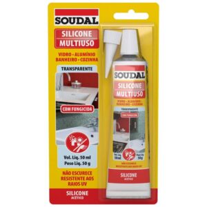 Silicone Acético Multiuso Blister Incolor 50 Gramas - 928416 - SOUDAL BRASIL