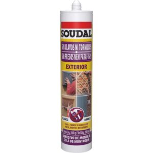 Adesivo de silicone com solvente sem Prego nem Parafusos Exterior Branco 360 Gramas - 120935 - SOUDAL BRASIL