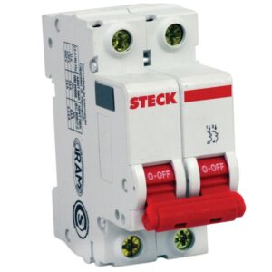 Disjuntor DIN Bipolar com Curva C de 16 Ampères - SDD62C16 - STECK