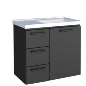 Gabinete para Banheiro em Aço Ameixa 0,62 Metros Preto com Lavatório Incluso - P101218 - COZIMAX