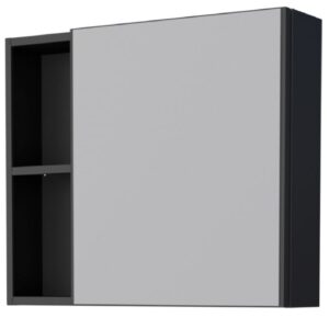 Espelheira em Aço Ameixa com Armário Preto 60cm - P101219 - COZIMAX