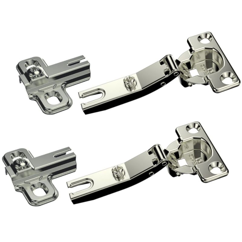 Dobradiça Caneco 35X10mm Braço Alto Sem Pistão Slide On Calço H2 Níquel 2 Peças Embalagem Autosserviço - 06922007510 - SOPRANO