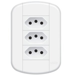 Conjunto de 3 Tomadas 2P+T 10A/250 Volts Blanc Mais - 11239214 - FAME
