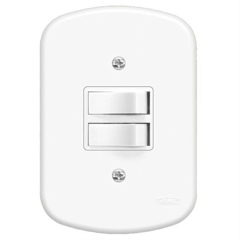 Conjunto de Interruptor Embutir 1 Interruptor Simples e 1 Interruptor Paralelo com Placa Série Blanc - 0644 - FAME