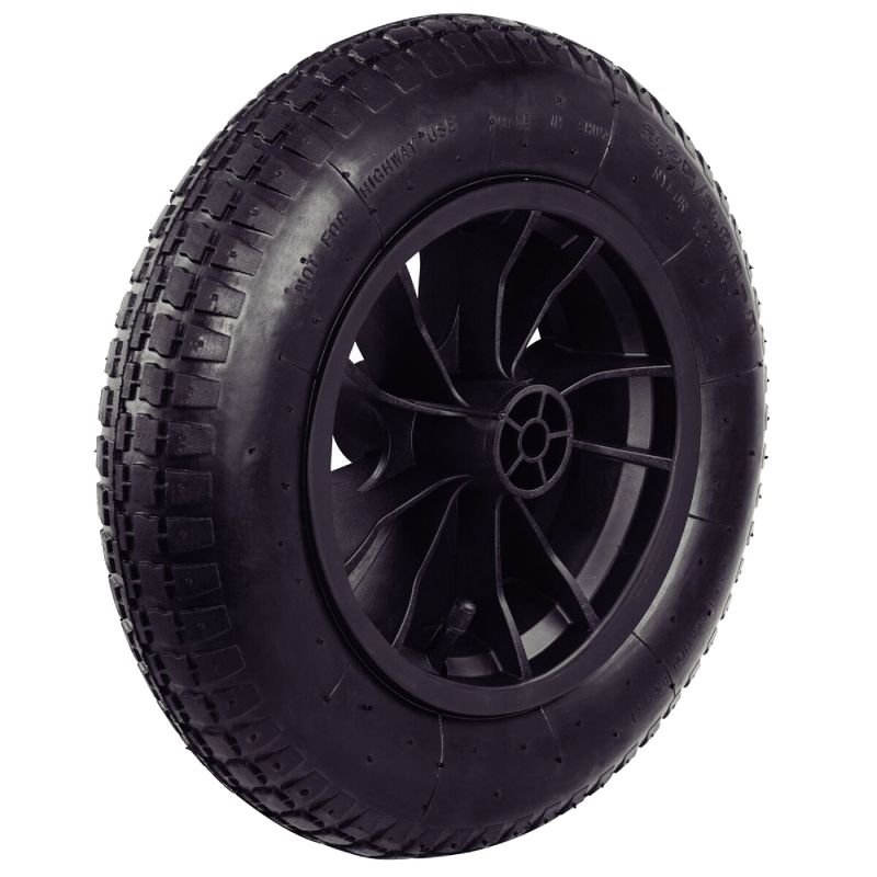 Pneu com Câmara 3.25/8"" com Roda Plástica e Bucha Plástica para Carrinho de Mão - 77741014 - TRAMONTINA