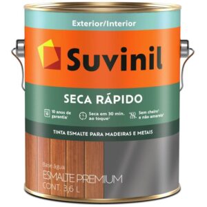 Tinta Esmalte Brilhante Seca Rápido 3,6 Litros Amarelo Ouro - 53349365 - SUVINIL