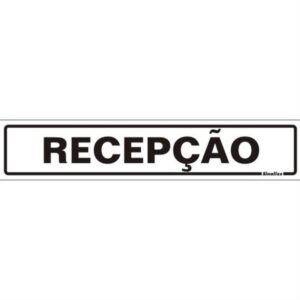 Placa de Poliestireno Auto-Adesiva 5x25cm Recepção - 200 AV - SINALIZE