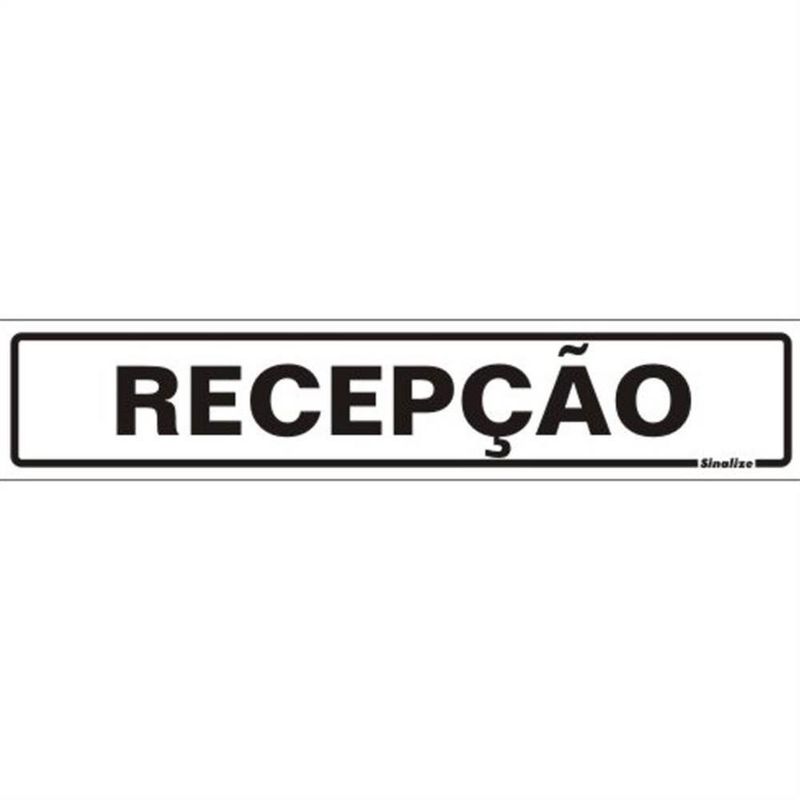Placa de Poliestireno Auto-Adesiva 5x25cm Recepção - 200 AV - SINALIZE