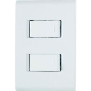 Conjunto Liz Branco 4x2 com 1 Interruptor Simples de 10 Ampères e 250 Volts + 1 Interruptor Paralelo de 10 Ampères e 250 Volts - 57170045 - TRAMONTINA