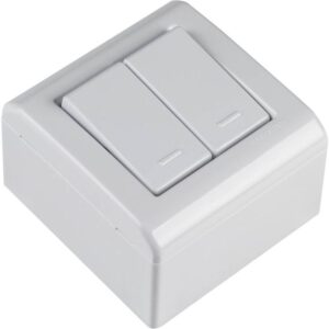 Caixa de Sobrepor com 2 Interruptores simples de 10 Ampères e 250 Volts - LizFlex Branca - 57304011 - TRAMONTINA