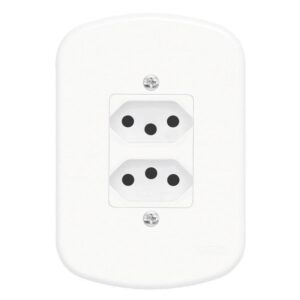 2 Tomadas 2P+T 10A 250 Volts Distanciadas Blanc - 1353 - FAME