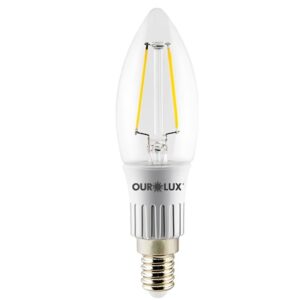 Lâmpada em Formato de Vela Led com Filamento 3 Watts E14 2700K Bivolt - 20175 - OUROLUX