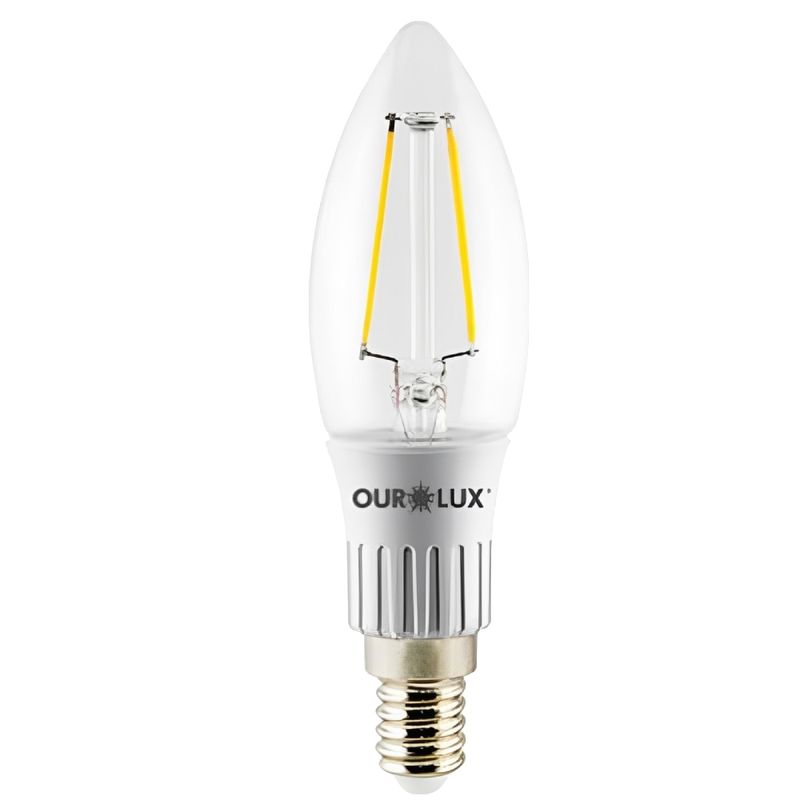 Lâmpada em Formato de Vela Led com Filamento 3 Watts E14 2700K Bivolt - 20175 - OUROLUX