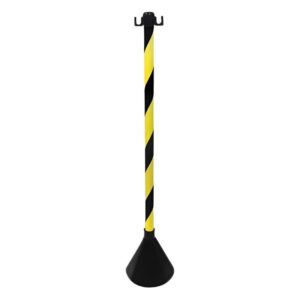 Pedestal Zebrado Preto e Amarelo Desmontavel 90cm - 700.10848 - PLASTCOR