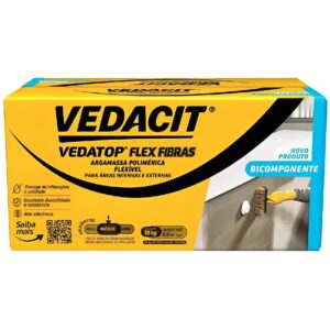 Argamassa Vedatop Flex Fibras Bicomponente 18Kg - 132874 - VEDACIT