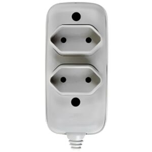 Tomada Em Barra Dupla 2P 10A 250V Cinza - 1632 - ILUMI
