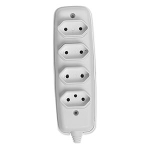 Tomada em Barra Quadrupla 2P 10A 250Volts Cinza - 1634 - ILUMI