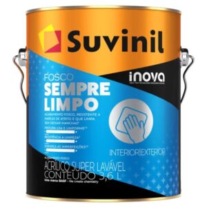 Tinta Acrílica Fosco Sempre Limpo Branco Neve 3,6 Litros - 50842053 - SUVINIL
