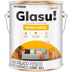 Tinta Acrílica Muda Fácil Branco 3,6 Litros Glasu - 53426317 - SUVINIL