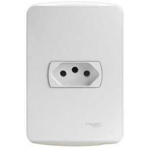 Conjunto Tomada 2 Pinos + Terra 10 Amperes 250 Volts Branco Miluz - S3B60340 - SCHNEIDER