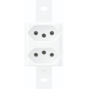 2 Tomadas 2P+T 10A 250 Volts Distanciadas Blanc - 1337 - FAME