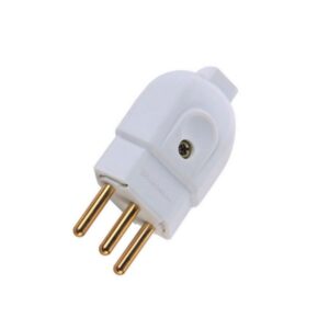 Plugue Macho Branco 2P+T de 10 Ampères e 250 Volts - 57402103 - TRAMONTINA