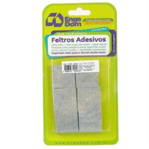 Feltro Protetor Quadrado Adesivo 3x3cm - 1638 - ENGEDOM