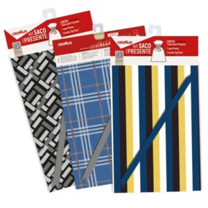 Kit Saco de Presente 30x44cm Masculino Sortidos 1 Unidade - 350209 - CROMUS