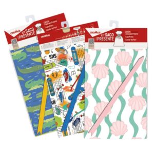 Kit Saco de Presente 30x44cm Infanto Juvenil Sortido Colorido 1 Unidade - 350409 - CROMUS
