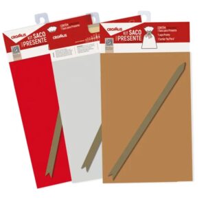 Kit Saco de Presente 30x44cm Liso Sortido 1 Unidade - 350609 - CROMUS