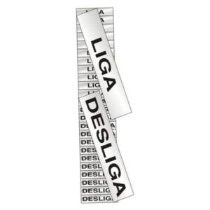 24 Placas de Alumínio Auto-Adesiva 3x1cm Liga / Desliga - 100 CQ - SINALIZE