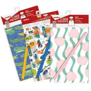 Kit Saco de Presente Infanto Juvenil 50x70cm 1 Unidade Sortido - 350414 - CROMUS