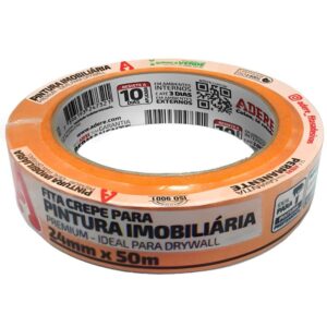 Fita Crepe Laranja 50m 24mm para Pintura Imobiliária - 00400100251 - ADERE