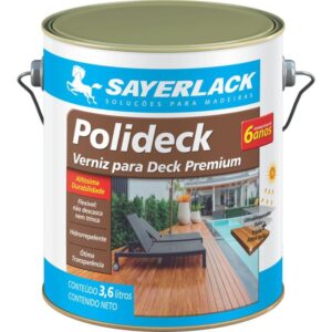 Verniz para Deck Polideck Semi Brilho de 3,6 Litros Natural - SB.2316.427CGL - SAYERLACK