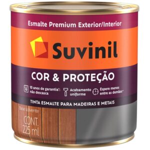 Tinta Esmalte Sintético Cor e Proteção Brilhante para Madeira e Metal 225ml Branco - 53375967 - SUVINIL