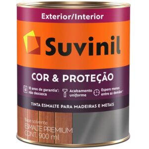 Tinta Esmalte Sintético Cor e Proteção Brilhante Para Madeira e Metal 900ml Marrom - 53380154 - SUVINIL