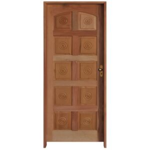 Porta Torneada 210x82cm 10 Bicos Batente Misto e Fechadura Esquerda - RD1113E - RODAM