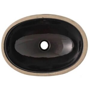 Cuba Oval de Embutir 40x30cm Preta - IL6512 - ICASA