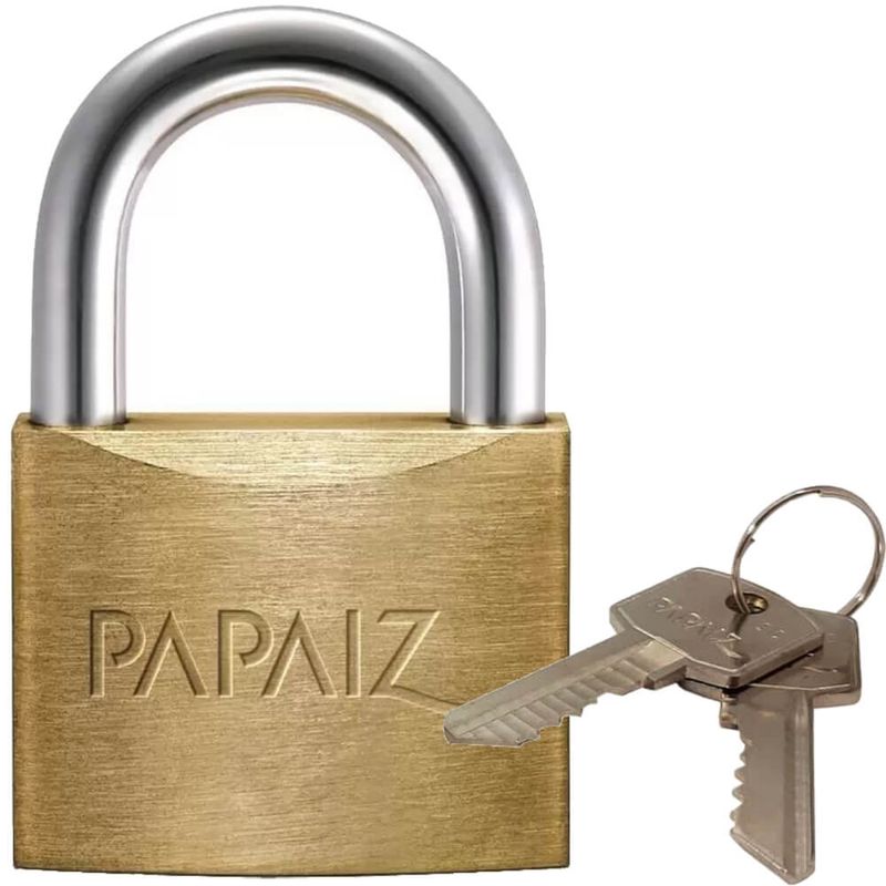Cadeado de Latão com 2 Chaves CR30 - 0100300CX - PAPAIZ