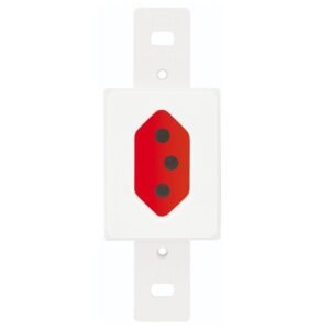 Tomada 2P+T 20A 250 Volts Vermelha Blanc - 2335 - FAME
