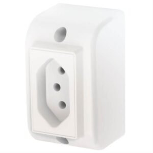 Tomada 2P+T 10A 250 Volts Sobrepor - 2549 - FAME
