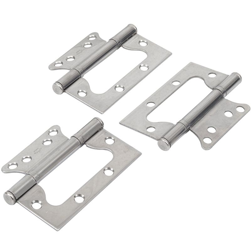 Dobradiça em Inox Polida para Porta e Janela Encaixa Rápido 4"" com 3 Peças - 0104340007401 - MAHLER