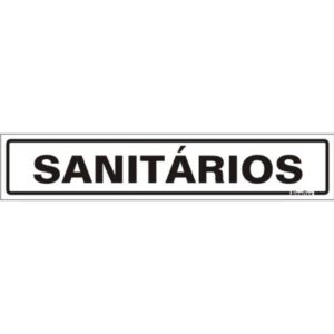 Placa de Poliestireno Auto-Adesiva 5x25cm Sanitários - 200 BJ - SINALIZE