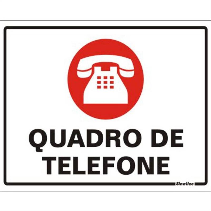 Placa de Poliestireno Auto-Adesiva 15x20cm Quadro de Telefone - 220 AM - SINALIZE