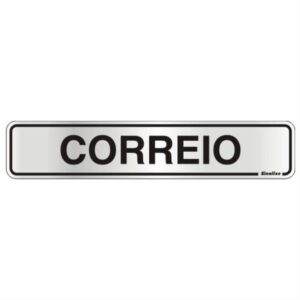 Placa de Alumínio Auto-Adesiva 5x25cm Correio - 100 CW - SINALIZE