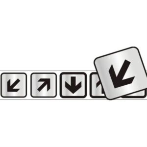 5 Placas de Alumínio Auto-Adesiva 5x5cm Seta -100 CG - SINALIZE