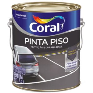 Tinta Acrílica Premium Para Piso Fosco Concreto 3,6 Litros - CORAL