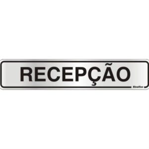 Placa de Alumínio Auto-Adesiva 5x25cm Recepção - 100 CK - SINALIZE